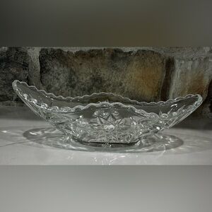VINTAGE STAR OF DAVID EAPG ANCHOR HOCKING BANANA SPLIT GONDOLA BOAT DISH